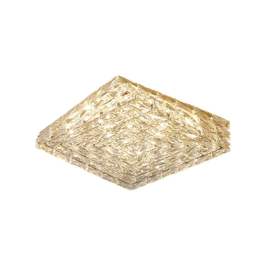 Ville Square Crystal Ceiling Light - Gold