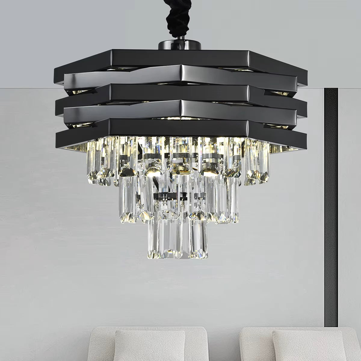 Torro Black Chandelier Pendant - 40cm