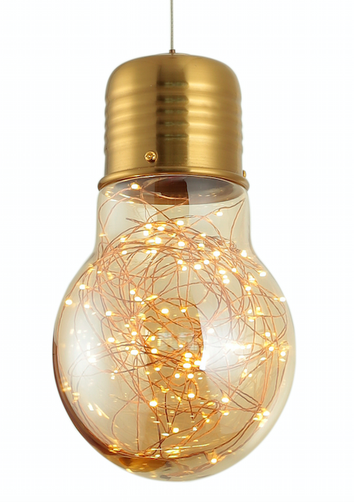 Gold Stars Bulb Pendant