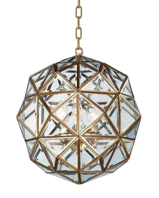 Brass Round Geometric Pendant