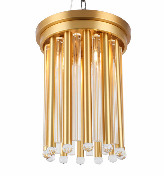 Gold Crystal Pipe Ceiling Lamp