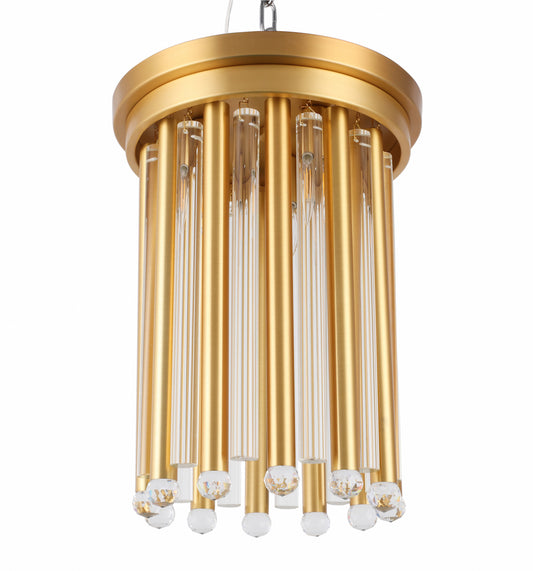 Gold Crystal Pipe Ceiling Lamp