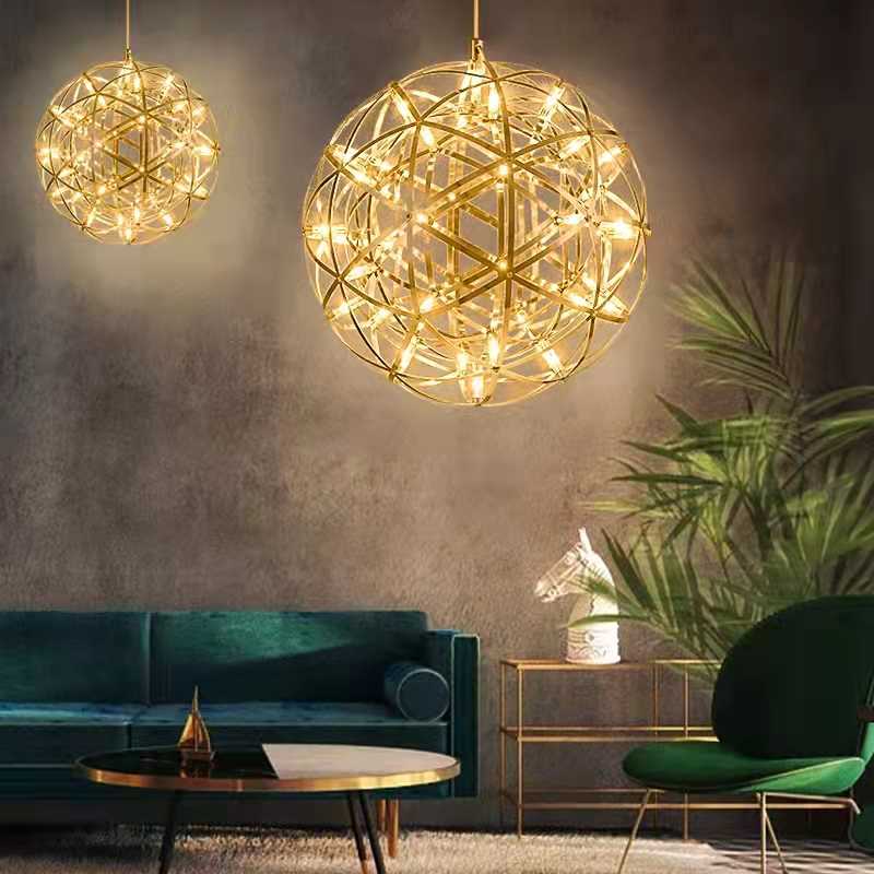 Sparkle Led Pendant XL Gold - 80cm