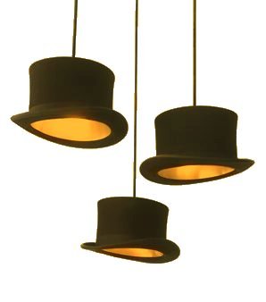 Top Hat Black Gold Pendant
