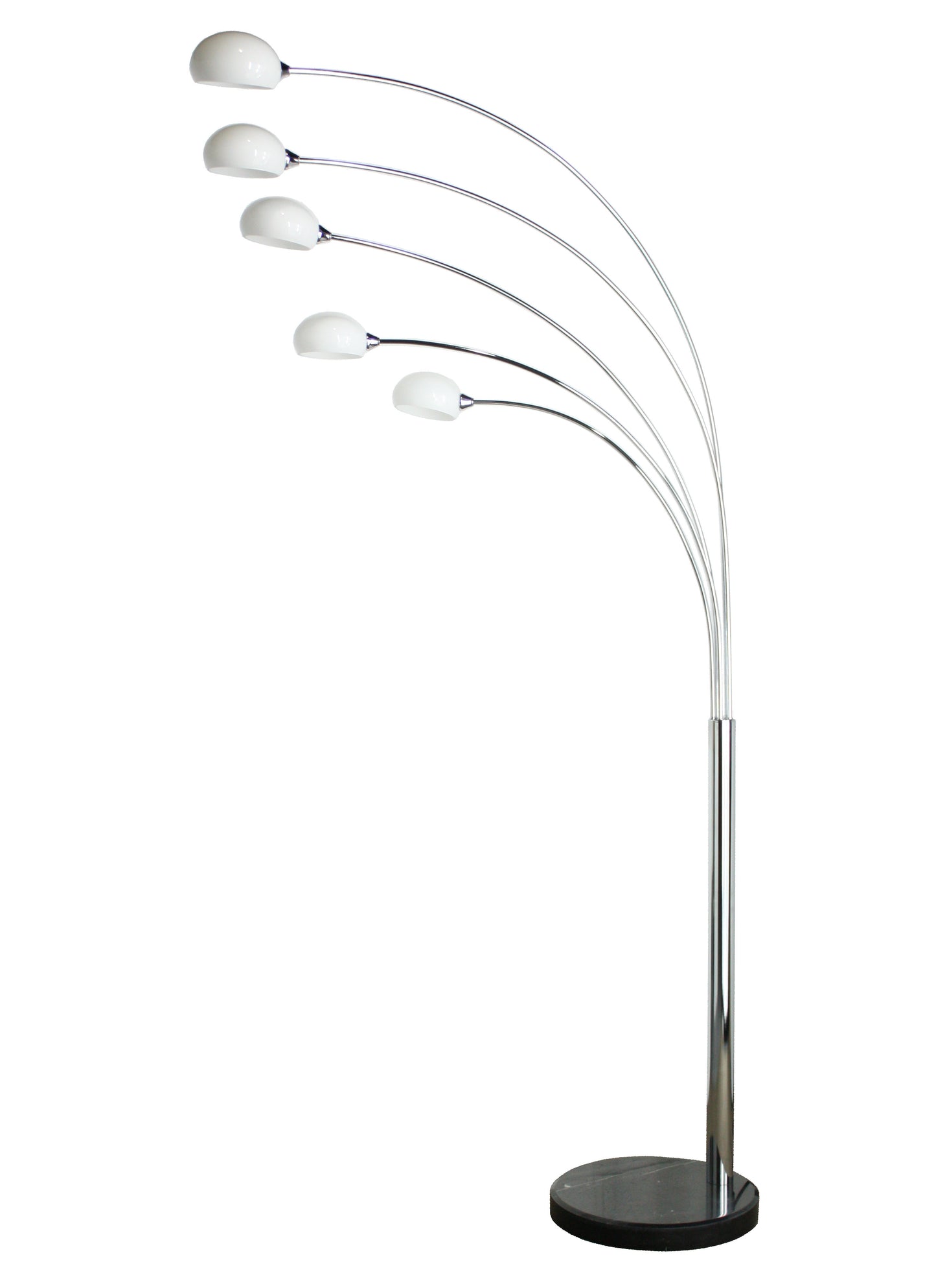 5 Arm Floor Lamp Chrome - White Shade