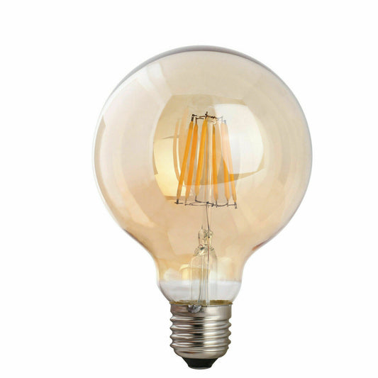 E27 12.5cm Globe LED Filament Bulb 6W Amber