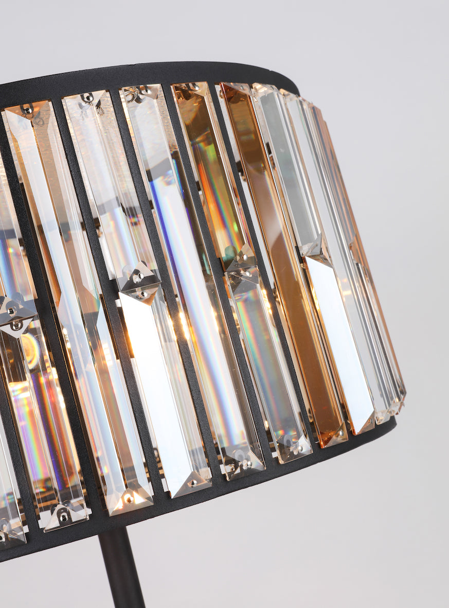Amber Diamond Crystal Table Lamp