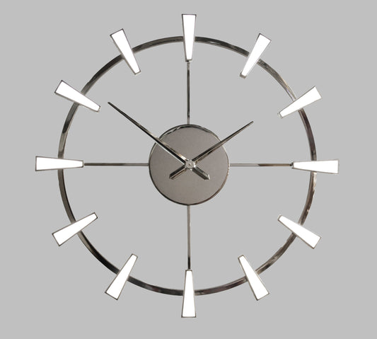 Chrome Skeleton Led Clock - 90cm