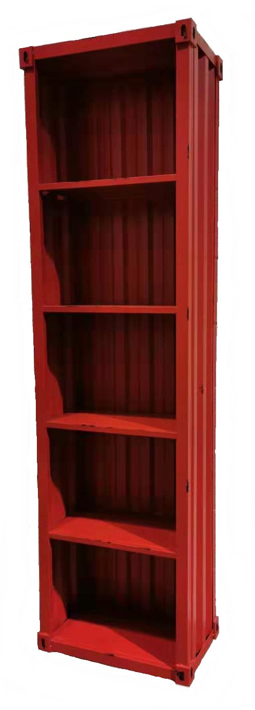 Industrial Container Bookcase Red