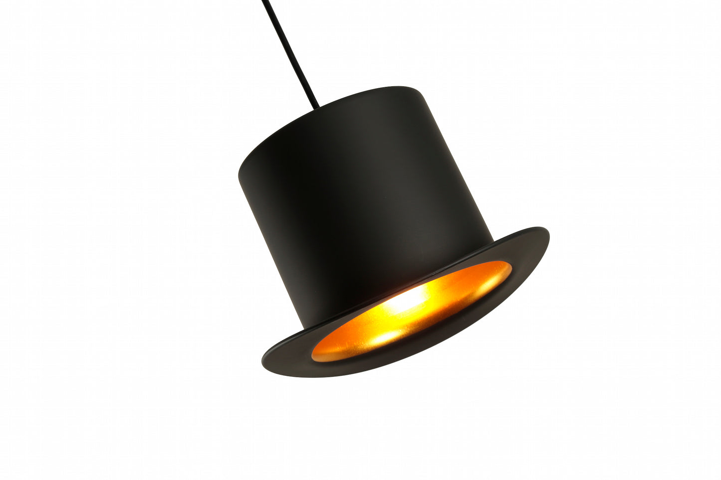 Top Hat Black Gold Pendant